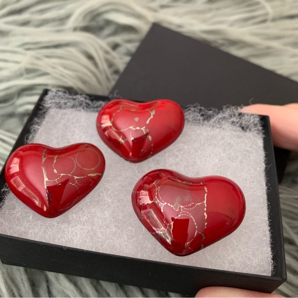 Vintage Heart Earrings and matching Brooch Pin - Picture 2 of 6